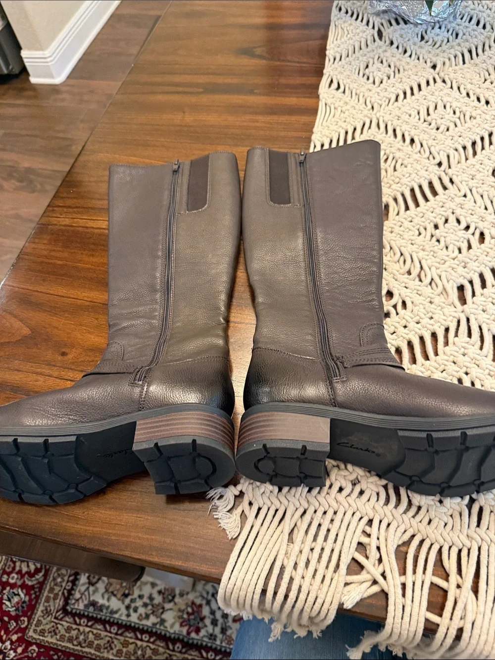 Clarks Women's Dark Brown Over-the-Knee Leather Boots